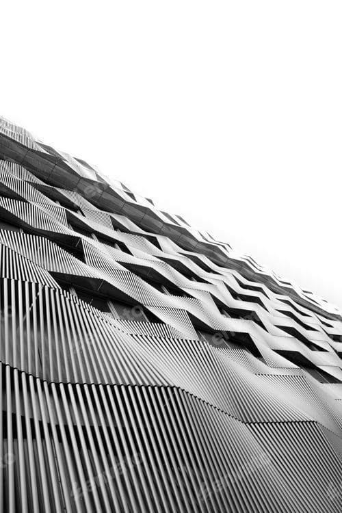 Preview: Modern structure comprising slender corrugated panels
