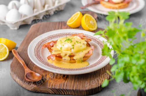 Preview: Eggs benedict with bacon