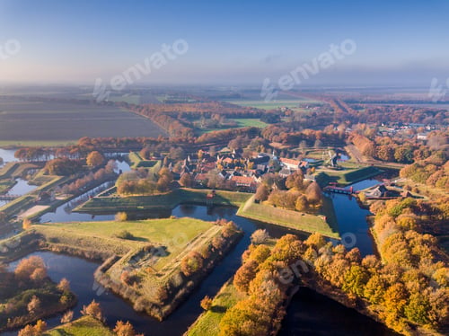 Preview: Aerial view of Fortification village of Bourtange