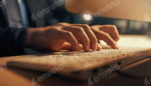 Preview: Hacker, web developer or software designer typing on computer keyboard for research, coding or prog