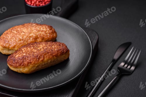 Preview: Delicious fried cutlets or meatballs from minced fish with spices and herbs