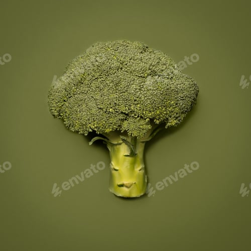Preview: Youll never get enough of this. Shot of a broccoli floret against a studio background.