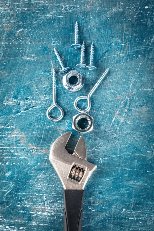 Preview: various steel nuts and bolts
