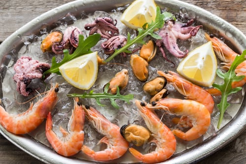 Preview: Tray with seafood