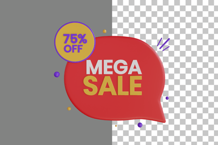 Visualização: Ícone 3D da Mega Sale