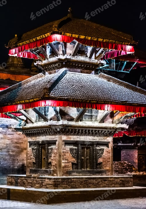 Preview: Temple near Durbar Square of Kathmandu at night