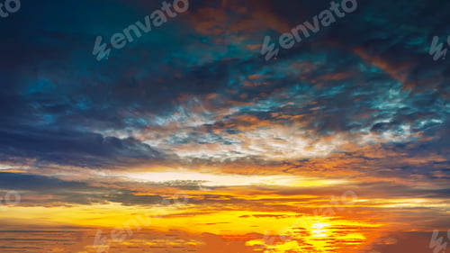 Preview: Beautiful sky with clouds at sunset. Natural background.