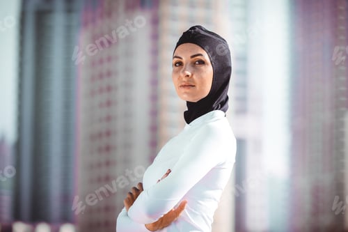 Preview: Arabian woman training outdoors