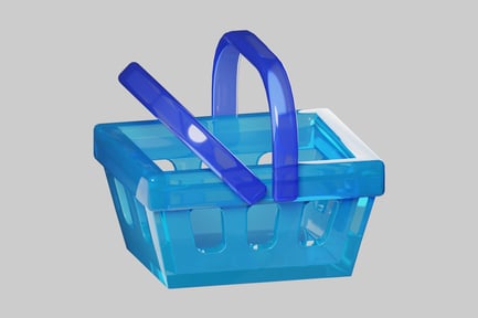 Preview: Blue shopping basket with handle
