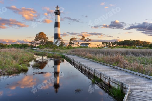 Preview: The Bodie Island Light Station in the Outer Banks of North Carolina, USA