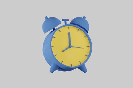 Preview: Blue and yellow alarm clock