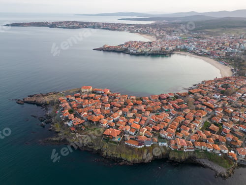 Preview: Aerial view of the old town Sozopol, Burgas region, Bulgaria