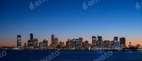 Preview: Panoramic city skyline at dusk
