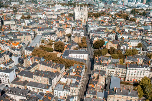Preview: Aerial view on Nantes city in France