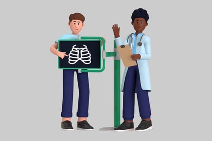 Preview: Medical Cartoon Character Duo with X-Ray