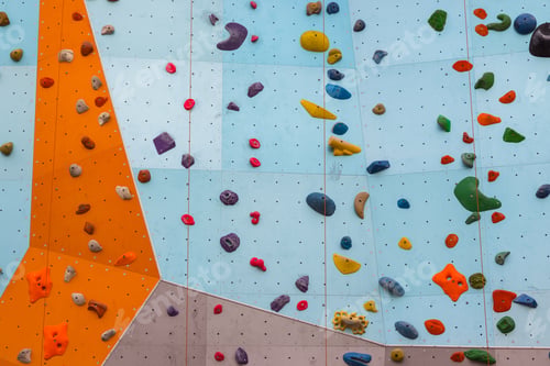 Preview: Colorful climbing wall without people