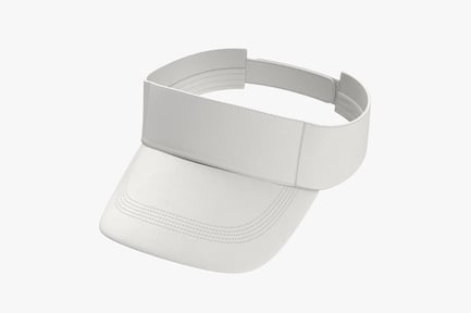 Preview: Blank White Visor Hat Mockup, Heather Fabric