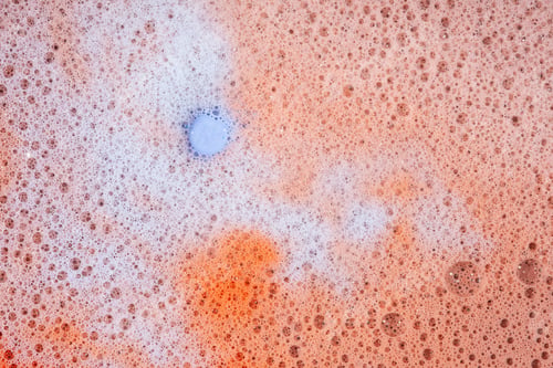 Preview: Soap Bubbles- Foam Color Background. Suds Top View- Liquid Shampoo. Soapsuds- Multicolor Stains Drip