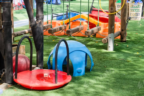 Preview: Children's playground in the park on a sunny day
