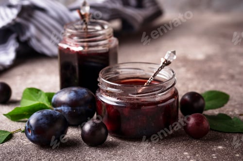 Preview: Jar with homemade plum jam
