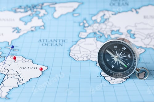 Preview: Traveling, adventure and vacation concept with compass