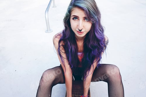 Preview: Teenager skater woman at a skate park