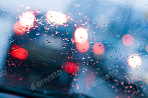 Preview: Driving in a rain and traffic jam