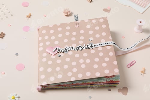 Preview: Concept of scrapbooking, scrapbooking for holiday, hobby concept
