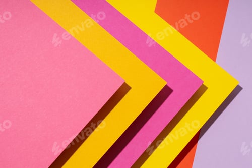 Preview: Mockup, abstraction, colorful colored paper, top view