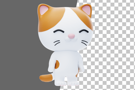 Preview: Smiling Cat Character 3D Illustration
