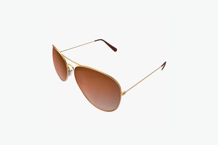 Preview: Gold-framed sunglasses with brown lenses