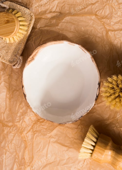 Preview: Zero waste natural dish washing kitchen home eco cleaning products - wooden brushes, loofah sponge