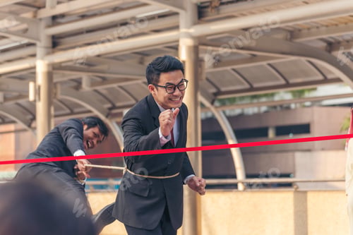 Preview: Multiethnic diversity people contest. Business competition group of business people in formal suit