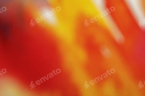 Preview: close up view of yellow and red blurred watercolor paint spills