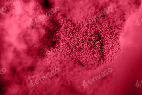 Preview: Pantone 2023 color Viva magenta. Close-up of mold formed on food macro photography