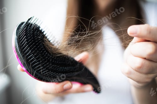 Preview: Close-up focus on the arm with combs and hair