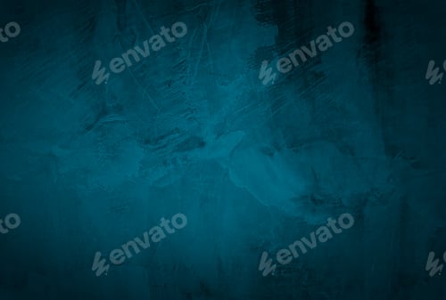 Preview: Vintage grunge blue concrete texture studio wall background with vignette.