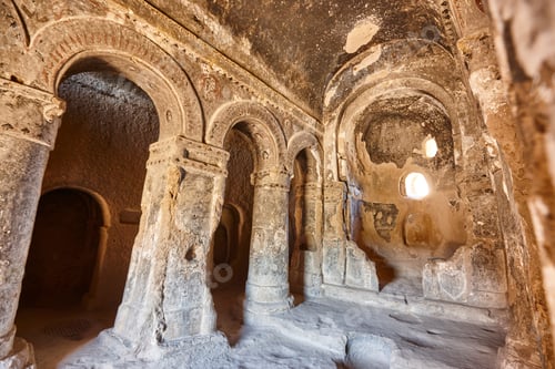 Preview: Ancient chapel excavated in the rock. Ilhara valley. Selime. Turkey
