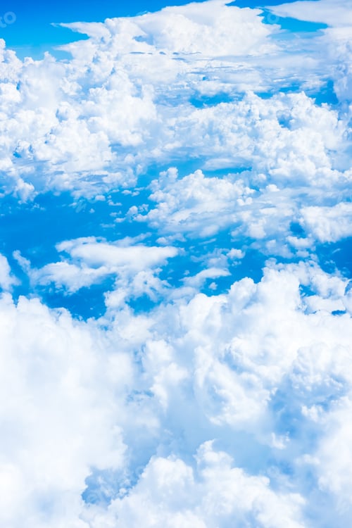 Preview: Aerial view of Blue sky and Cloud Top view from airplane window,Nature background