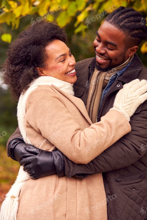 Preview: Loving Couple On Walk Through Autumn Countryside Together