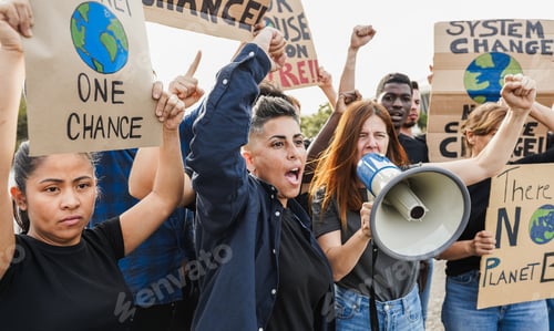 Preview: Multigenerational people protest against climate change