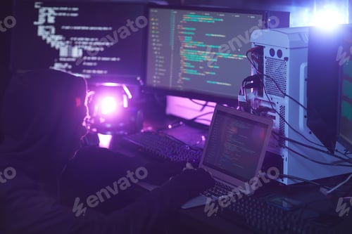 Preview: Computer Hacker Coding in Dark