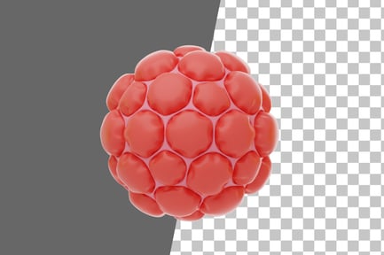 Preview: Red Soft Body Tied Ball Balloon Shape 3D Icon
