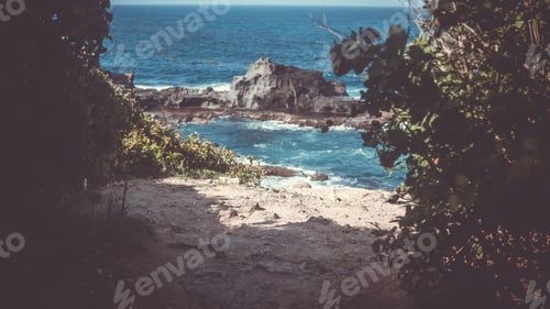 Preview: Beautiful view of a Caribbean cliff (Martinique)