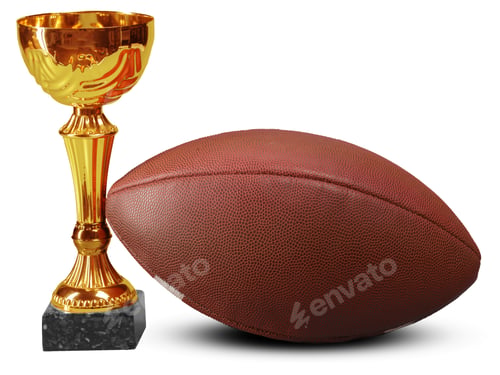 Preview: American football ball and trophy