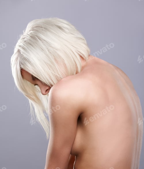 Preview: Portrait Of Young Topless Blonde Woman With Beautiful Body