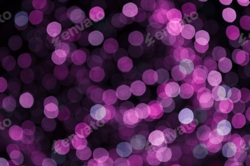 Preview: Blurred purple garland. City night light blur bokeh, defocused background. Christmas abstract.