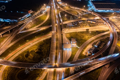 Preview: Road roundabout with car lots highway in Bangkok,Thailand. street large beautiful downtown