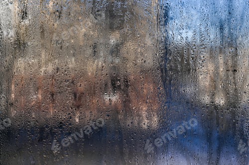 Preview: fogged glass. water on the window glass