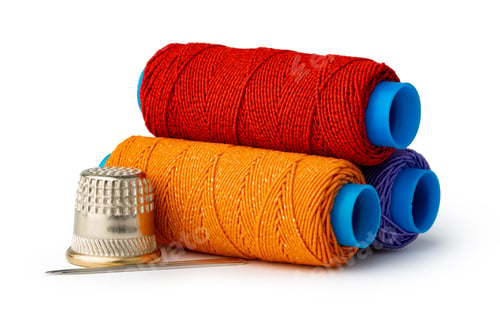 Preview: Tailor, needles and threads over white background